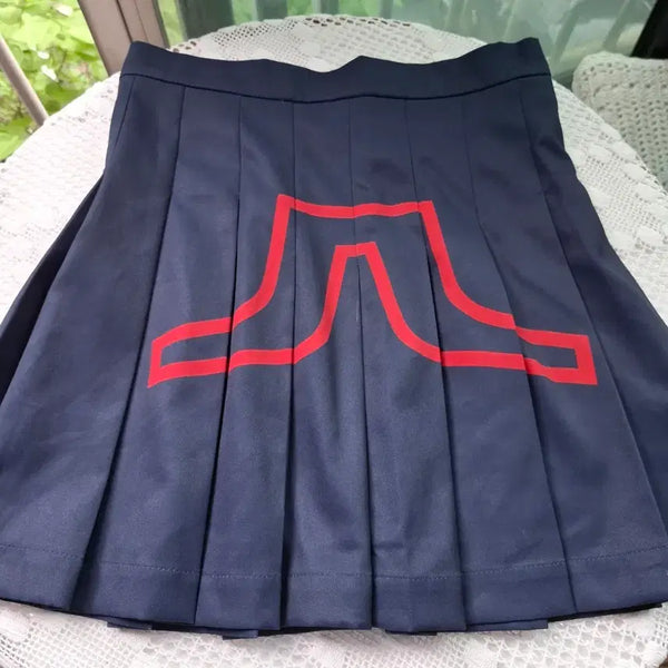 [BUNJANG] J. Lindeberg Pleated Golf Skirt Navy with Red Logo Detail / J LINDEBERG 골프스커트 ㅡ가격내림