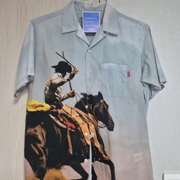 [BUNJANG] Supreme Cowboy Pattern Short Sleeve Shirt (M) / 슈프림 카우보이 반팔 셔츠 M
