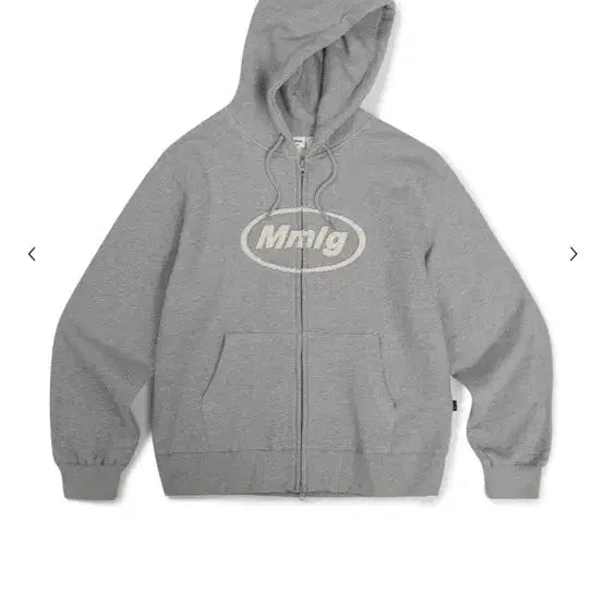 [BUNJANG] Mmlg Logo Oversized Hoodie Zip-up Grey / mmlg 로고 오발 후드 집업 그레이
