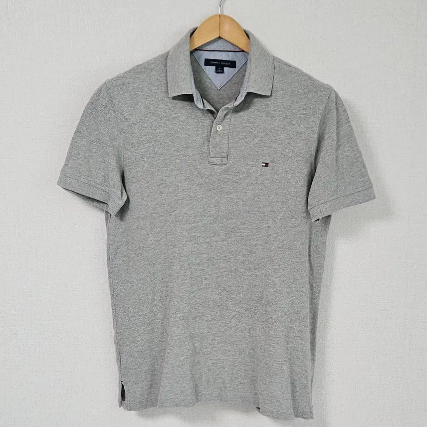 [BUNJANG] Tommy Hilfiger Classic Cotton Polo T-Shirt Grey M / 타미힐피거 폴로 반팔 카라티 피케티 그레이 클래식 코튼 M