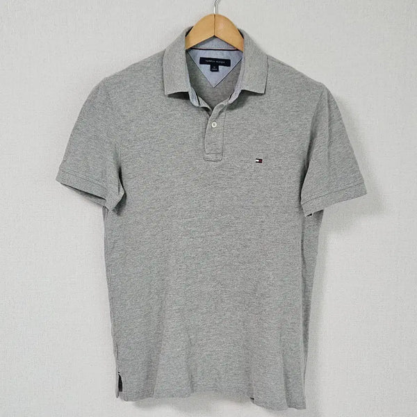 [BUNJANG] Tommy Hilfiger Classic Cotton Polo T-Shirt Grey M / 타미힐피거 폴로 반팔 카라티 피케티 그레이 클래식 코튼 M