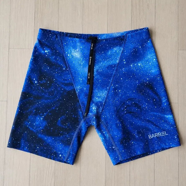 [BUNJANG] Barrel Men's Blue 3-Quarter Swim Trunks & Swim Cap Set / 배럴 남성 수영복 블루 3부 수영복 M+ FOCA 수영모