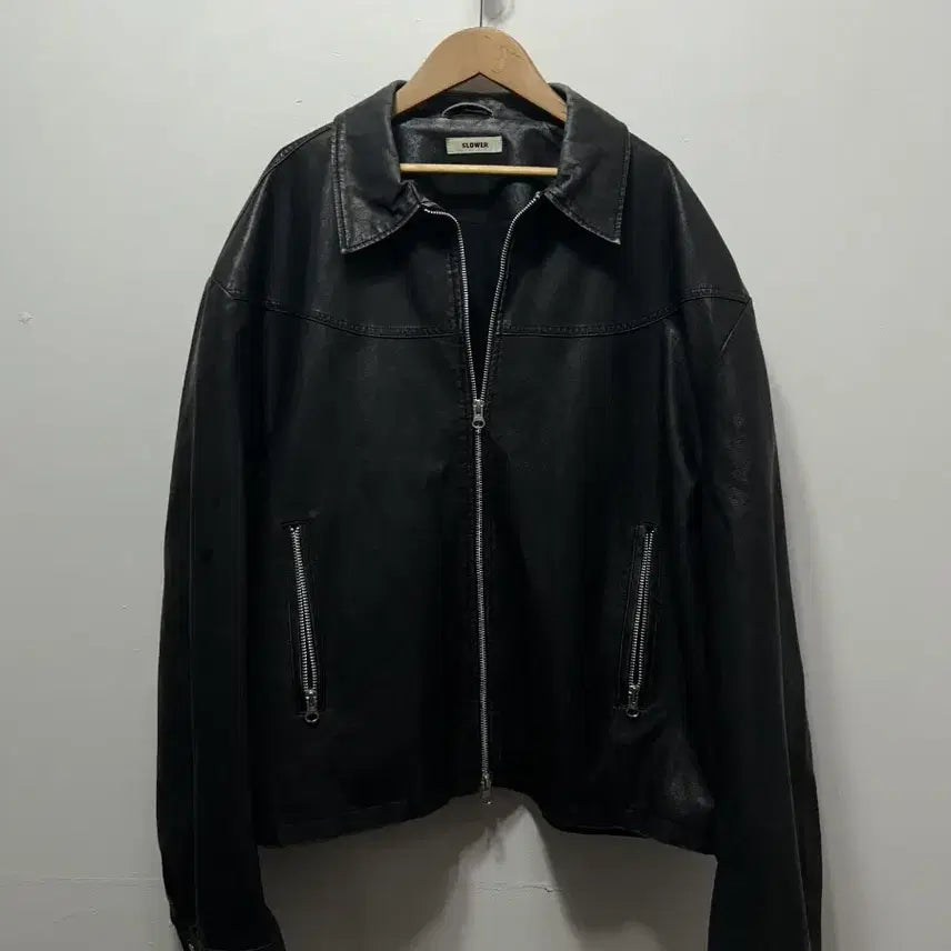 [BUNJANG] SLOWER Leather Jacket Black L / SLOWER 가죽 자켓 블랙 L