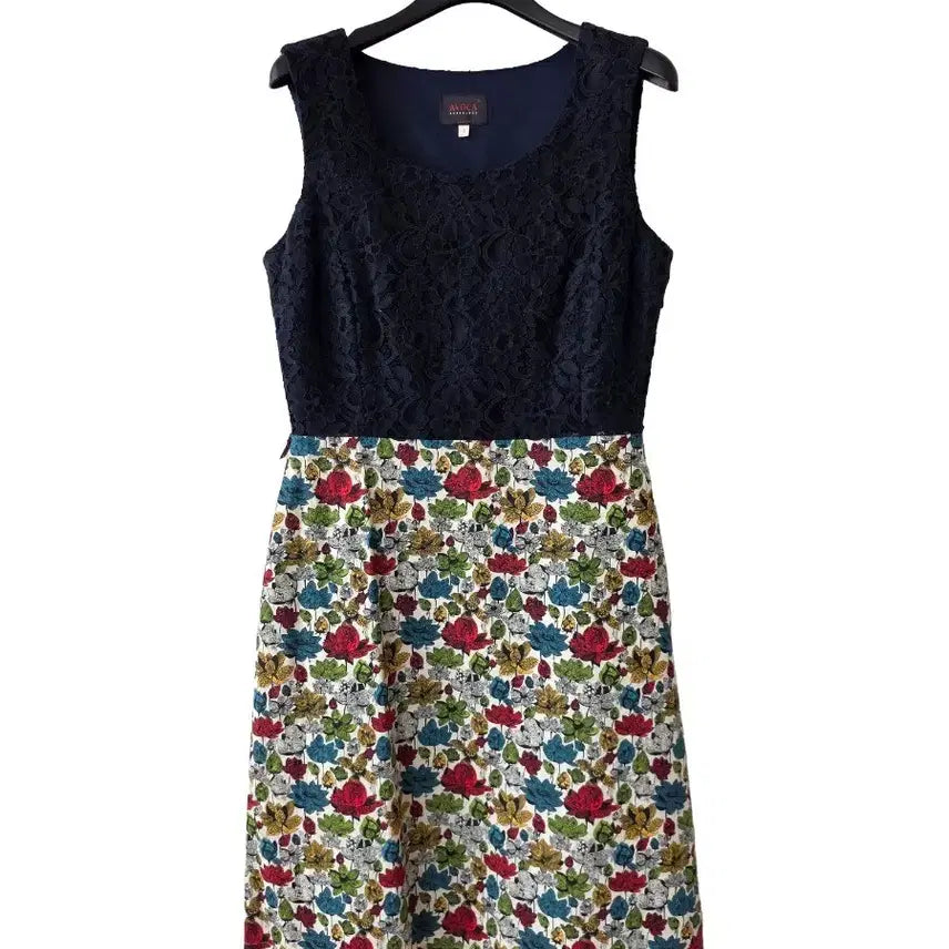 [BUNJANG] Lace Floral Print Sleeveless A-Line Dress / S/레이스 꽃무늬 원피스