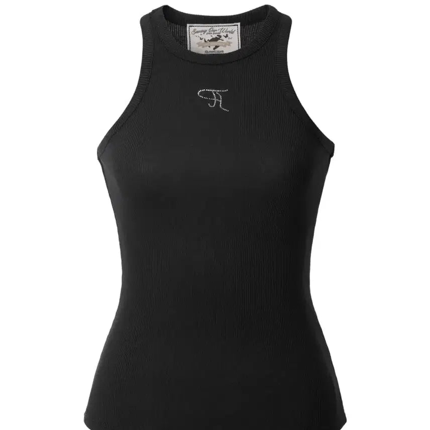 [BUNJANG] threetimes Jewel Tank Top Black / 쓰리타임즈 쥬얼 탱크 탑 threetimes jewel tank top