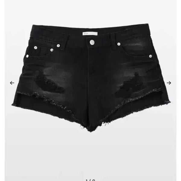 [BUNJANG] Kim Seoul Damage Black Denim Shorts / 킴서울 데미지 블랙 데님 쇼츠