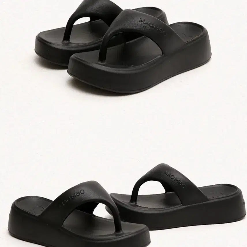 [BUNJANG] MAC MOO Flip-Flop Slippers Black New / MAC MOO 마크모크 쪼리 슬리퍼 블랙 새상품