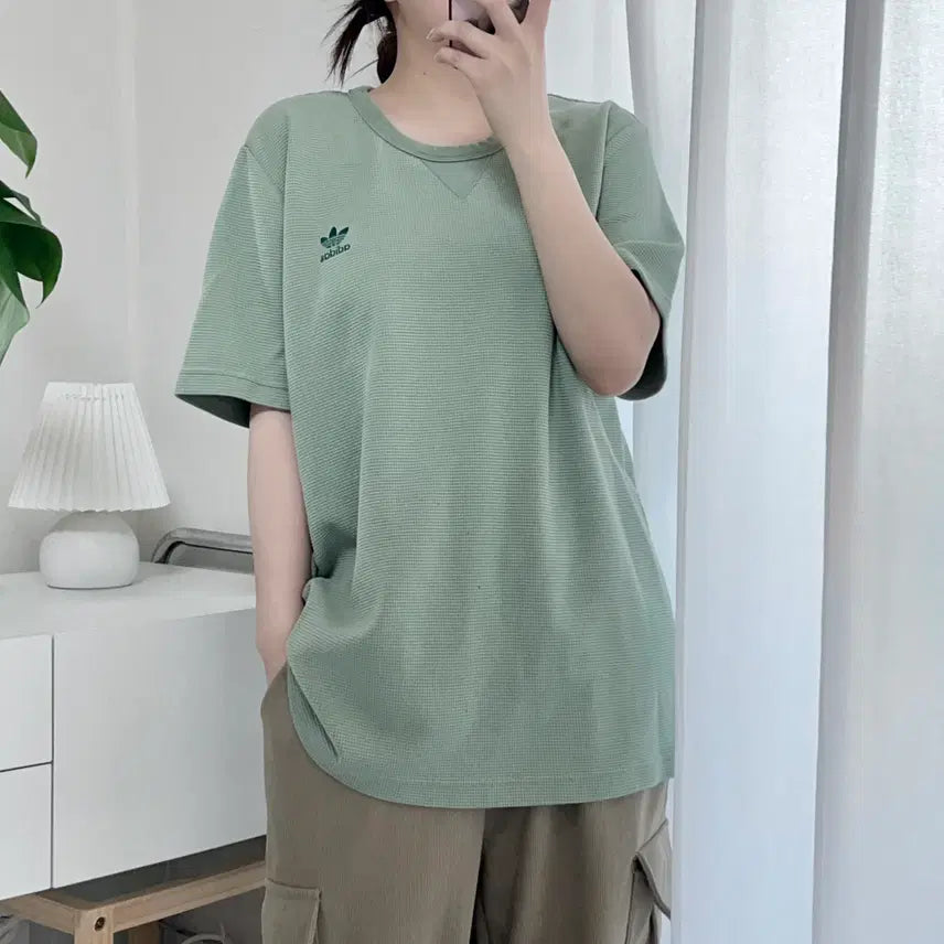 [BUNJANG] Adidas Matcha Waffle Short Sleeve T-Shirt 3XL / [정품] 아디다스 말차 와플 반팔티 [ 3XL ]