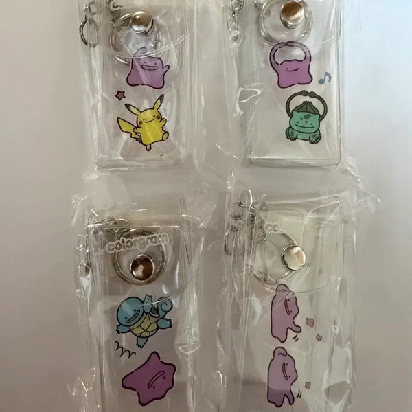 [BUNJANG] Pikachu Metamon Tint Case Card Holder Keychain Bundle Set / 미개봉 일괄 피카츄 메타몽 립파우치 키링 틴트케이스