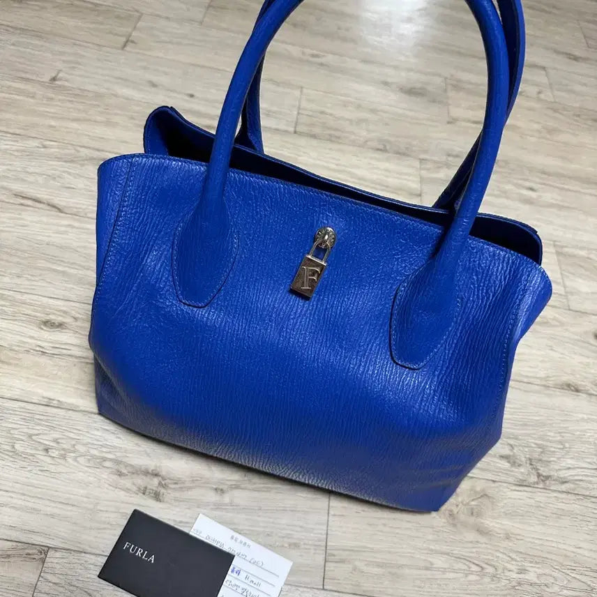 [BUNJANG] Furla Leather Shoulder Tote Bag Cobalt Blue / 훌라Furla 가죽 숄더토트백 코발트블루