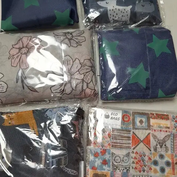 [BUNJANG] Eco Bag 6-Piece Set with Various Patterns / 다양한 패턴 에코백 6종