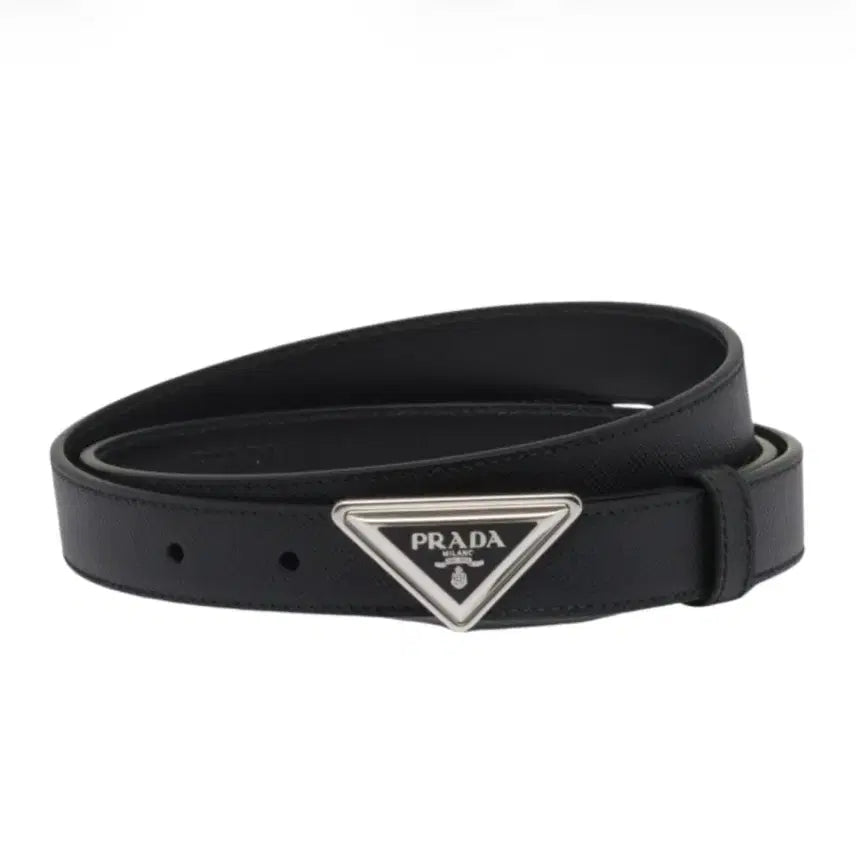 [BUNJANG] Prada Saffiano Leather Belt Black 80 / 프라다 사피아노 레더 블랙 80