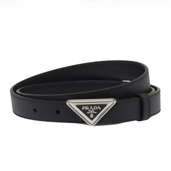 [BUNJANG] Prada Saffiano Leather Belt Black 80 / 프라다 사피아노 레더 블랙 80