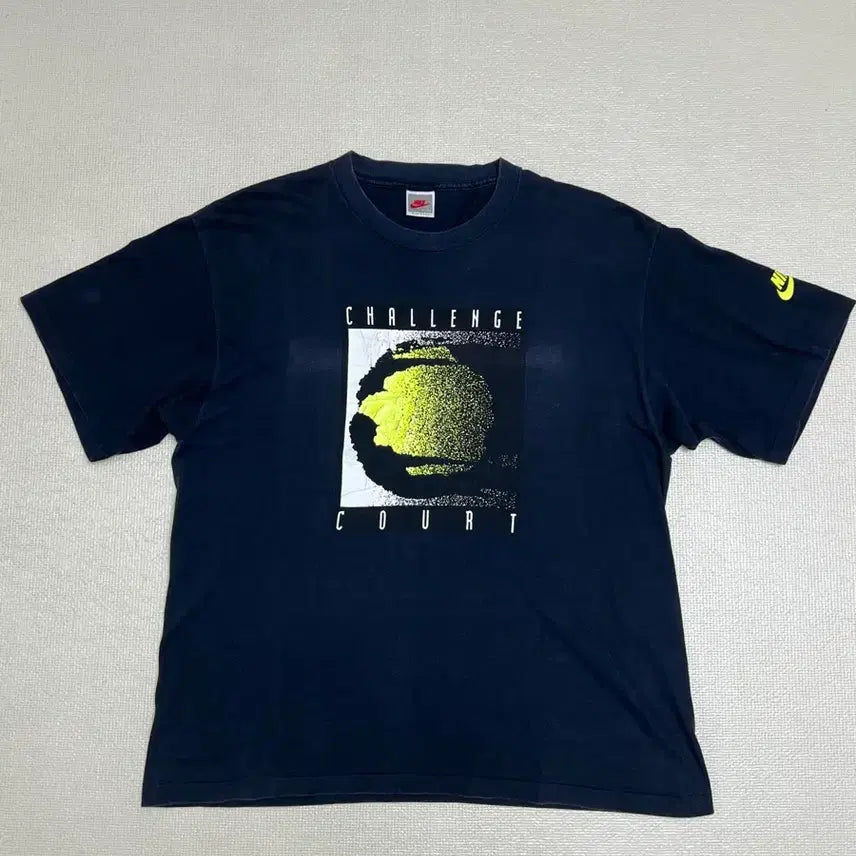 [BUNJANG] 90s Nike Court Challenge Tennis Graphic T-Shirt Navy L / 90sㅇ빈티지 나이키 코트챌린지 티셔츠 네이비 L사이즈