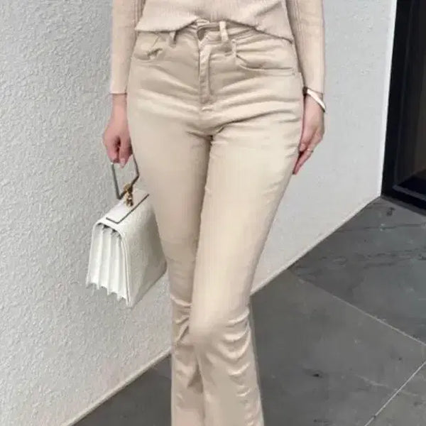 [BUNJANG] Lucid Bean Pelvic Pad Bootcut Pants Beige M / 루씨드빈 골반패드 부츠컷팬츠 베이지 m