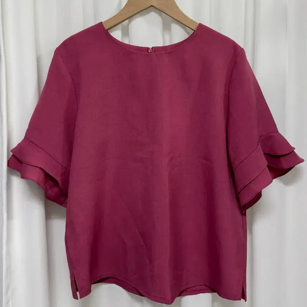 [BUNJANG] Realcoco Mauve Frill Sleeve Blouse / 리얼코코 모브 프릴 소매 블라우스