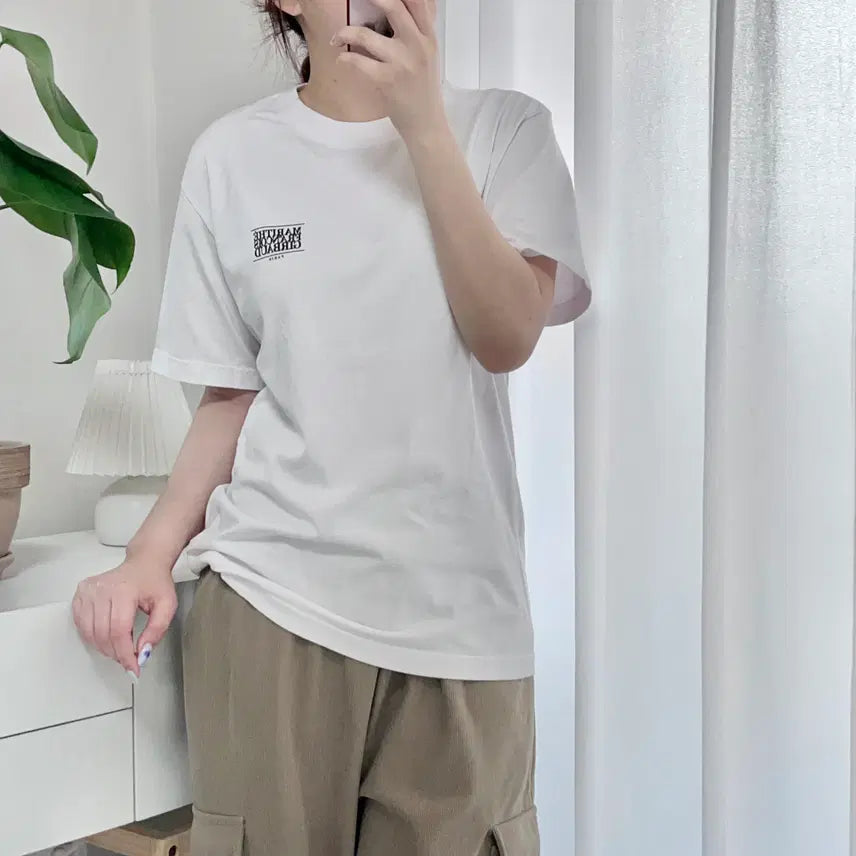 [BUNJANG] Marithe Francois Girbaud White Classic Mini Logo T-Shirt M / [정품] 마리떼프랑소와저버 화이트 클래식 미니로고 반팔티 [ M ]