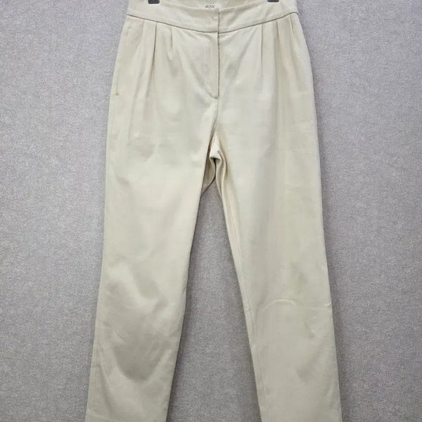 [BUNJANG] R2W Cream Tapered Pintuck Slacks Pants / R2W 알투더블유 크림 테이퍼드 핀턱 슬랙스 팬츠