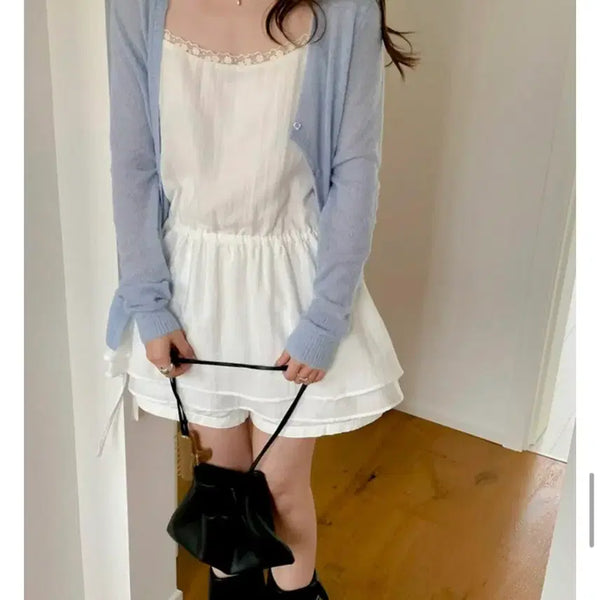 [BUNJANG] V-neck Layered Dress / 뷔스티에 레이어드 원피스 에이블리 나시 베니토 그레이즈뮤즈