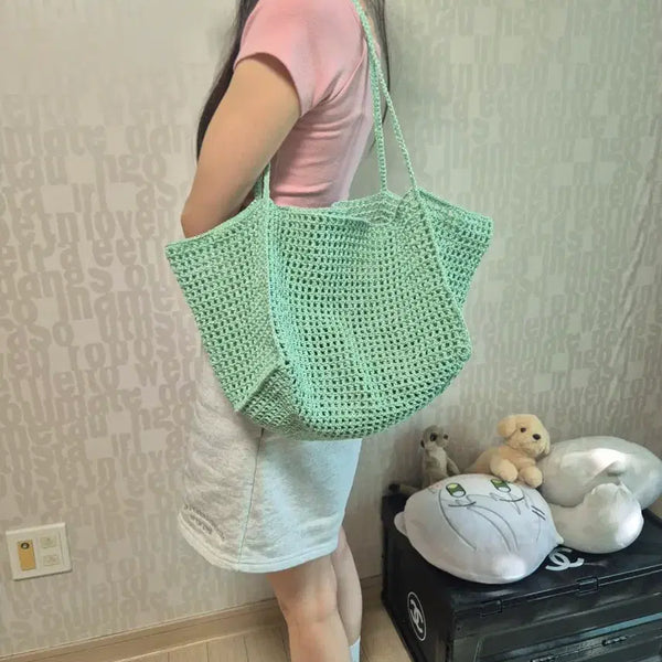 [BUNJANG] Mint Net Tote Bag / 민트색 그물 토트백