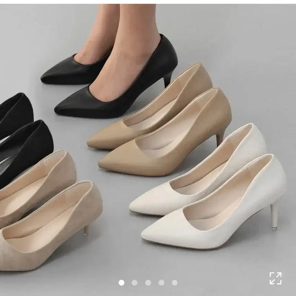 [BUNJANG] Suede 7cm High Heels / 스웨이드 하이힐 7cm