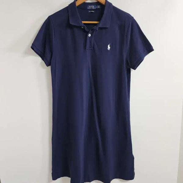 [BUNJANG] Polo Ralph Lauren Women's Mesh Mini Polo Dress Navy / [정품/L] 폴로 랄프로렌 여성 메쉬 미니 카라 원피스 네이비