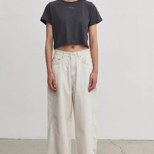[BUNJANG] Coréen Curved Denim Long L Beige / 코어드 curved denim beige 롱L
