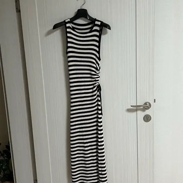 [BUNJANG] Stripe Cotton Long Dress / 스트라이프면 원피스. 1번 착용.