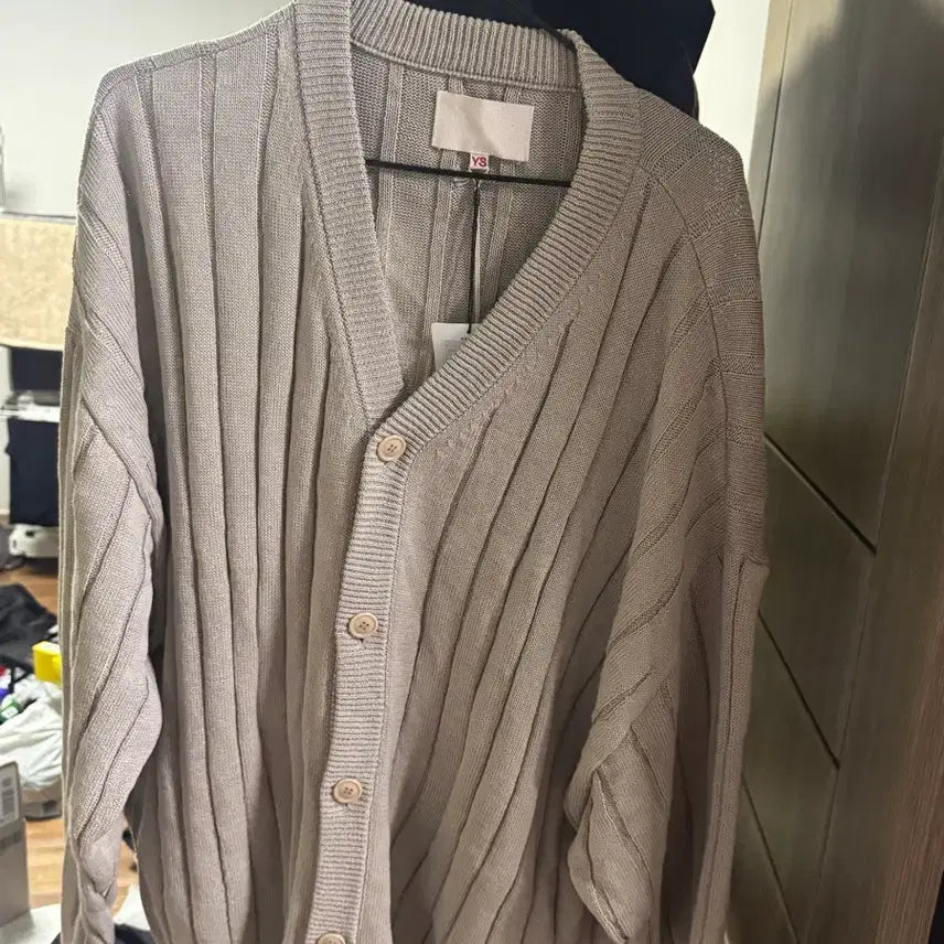[BUNJANG] Yoko Sakamoto Cable Cardigan Beige / L) 요코 사카모토 케이블 가디건 베이지 새제품