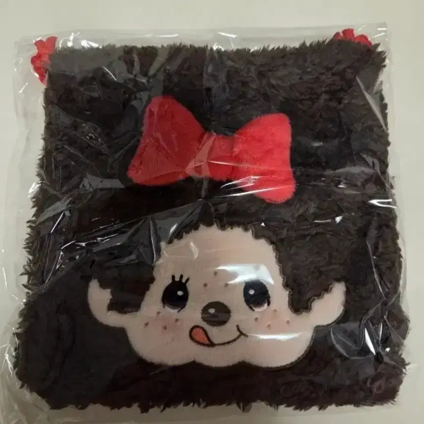 [BUNJANG] Monchhichi Face Pouch with Red Ribbon / 몬치치파우치 새거