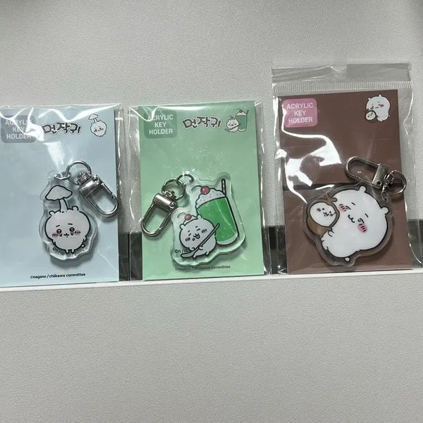 [BUNJANG] Cheekywa Acrylic Keyring 3 Types Bundle Set / 치이카와 아크릴 키링 3종 일괄 굿즈