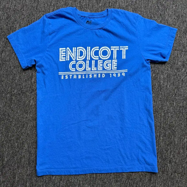 [BUNJANG] Vintage Endicott College Lettering Short-Sleeve T-Shirt (Medium) / 빈티지 엔디콧 컬리지 레터링 반팔 티셔츠 | 상태 좋음
