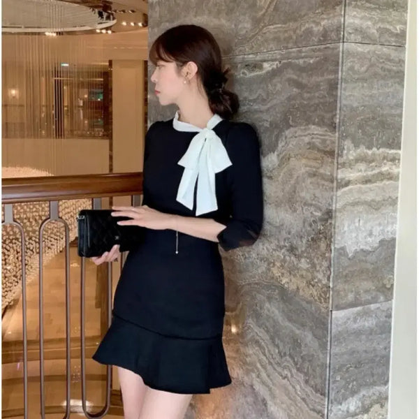 [BUNJANG] Modern Robe Ribbon Tie Dress / 모던로브 리본 타이 원피스