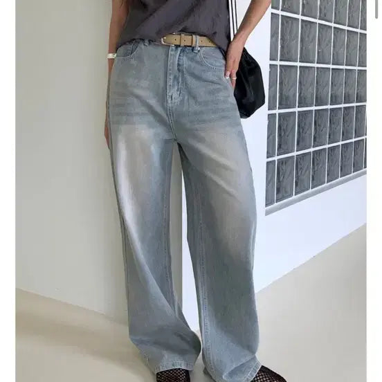 [BUNJANG] Edmore Light Blue Wide Denim Pants - Size M (New) / 에드모어 연청 와이드 데님 팬츠 M 새상품
