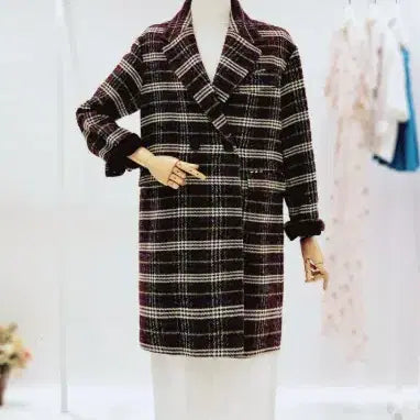 [BUNJANG] It Michaa Tweed Check Wool Coat / 잇미샤 it michaa 트위드 체크 코트 55~66사이즈