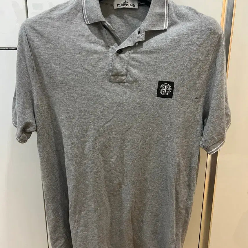 [BUNJANG] Stone Island Grey Polo Shirt L / 24ss 스톤아일랜드 그레이 카라티 L