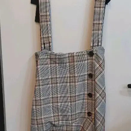 [BUNJANG] Lucky Chouette Checkered Flare Overall Skirt Size 38 / 럭키슈에뜨 체크 플레어 멜빵치마 38사이즈입니다.