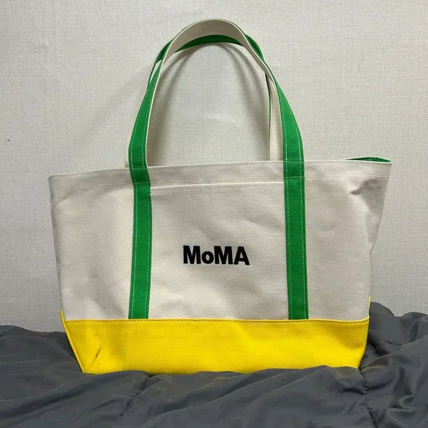 [BUNJANG] MoMA Canvas Eco Bag Green Yellow / MoMA 에코백 캔버스백 그린 옐로우