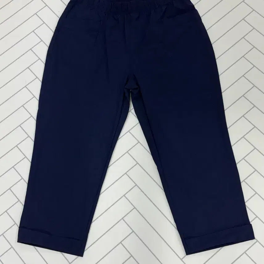 [BUNJANG] Women's Navy Spandex Summer Pants (2XL, Plus Size) / 여자 2XL 빅사이즈 네이비 스판 시원한 여름바지