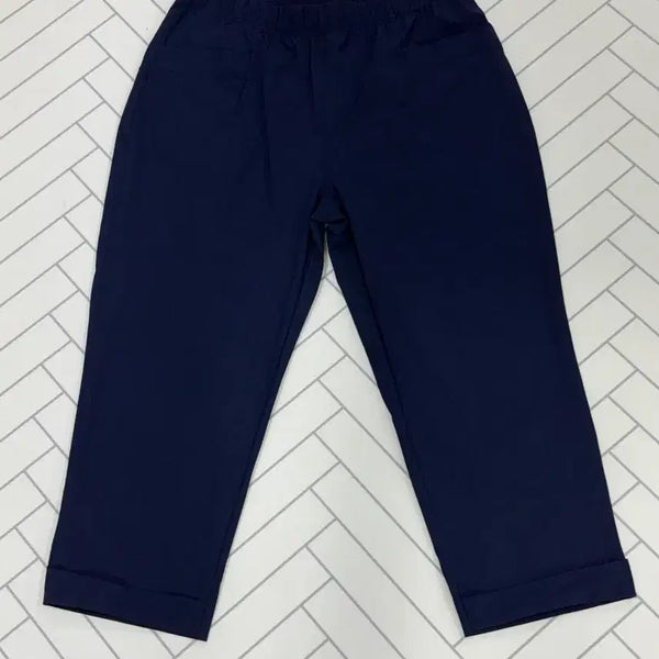 [BUNJANG] Women's Navy Spandex Summer Pants (2XL, Plus Size) / 여자 2XL 빅사이즈 네이비 스판 시원한 여름바지