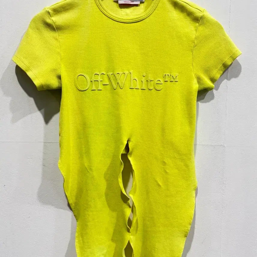 [BUNJANG] Off-White Yellow Cropped T-Shirt / 오프화이트 옐로우 크롭티 정품 42