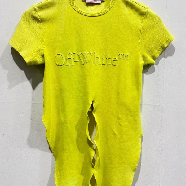 [BUNJANG] Off-White Yellow Cropped T-Shirt / 오프화이트 옐로우 크롭티 정품 42