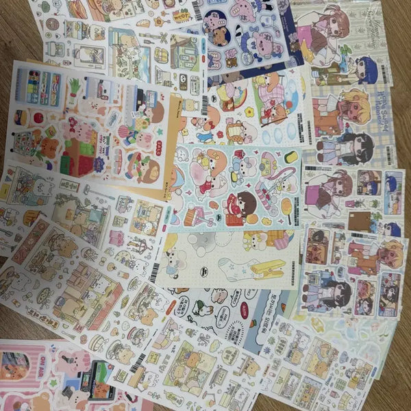 [BUNJANG] 50-Sheet Cute Character Sticker Bundle / 일상 유테스티커 50장일괄(동영상)(포랑,웨스티즈,멈무즈등등등)