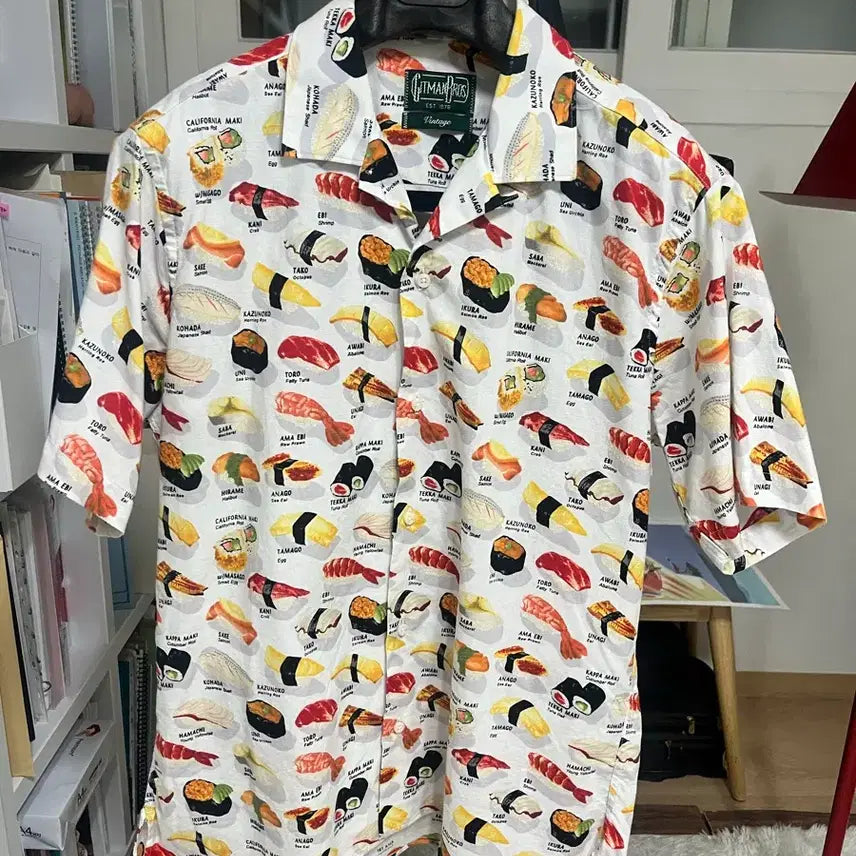 [BUNJANG] Jitman Vintage Sushi Pattern Shirt (M/100) / 짓먼빈티지 스시 셔츠 m사이즈(100사이즈 감)