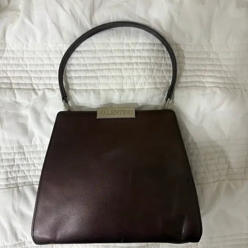 [BUNJANG] Vintage Valentino Burgundy Leather Tote Shoulder Bag / 90s 빈티지 발렌티노 백 (토트,숄더 가능)