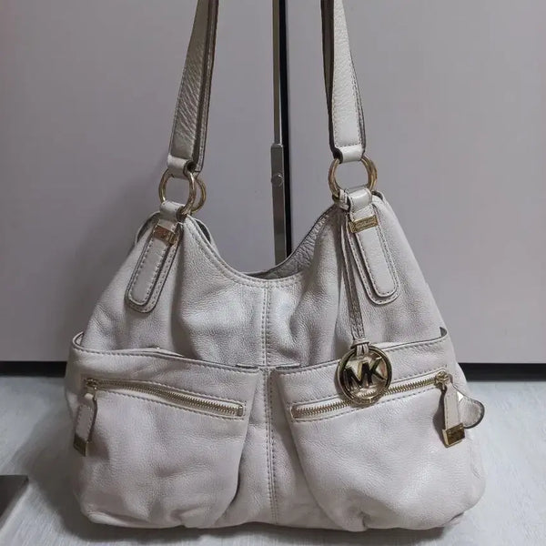 [BUNJANG] Michael Kors Leather Shoulder Bag Ivory / 정품. 마이클코어스 숄더백. 아이보리 칼라