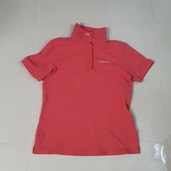 [BUNJANG] Calvin Klein Women's Coral Performance Polo T-Shirt / 캘빈클라인 반팔 카라티 여성