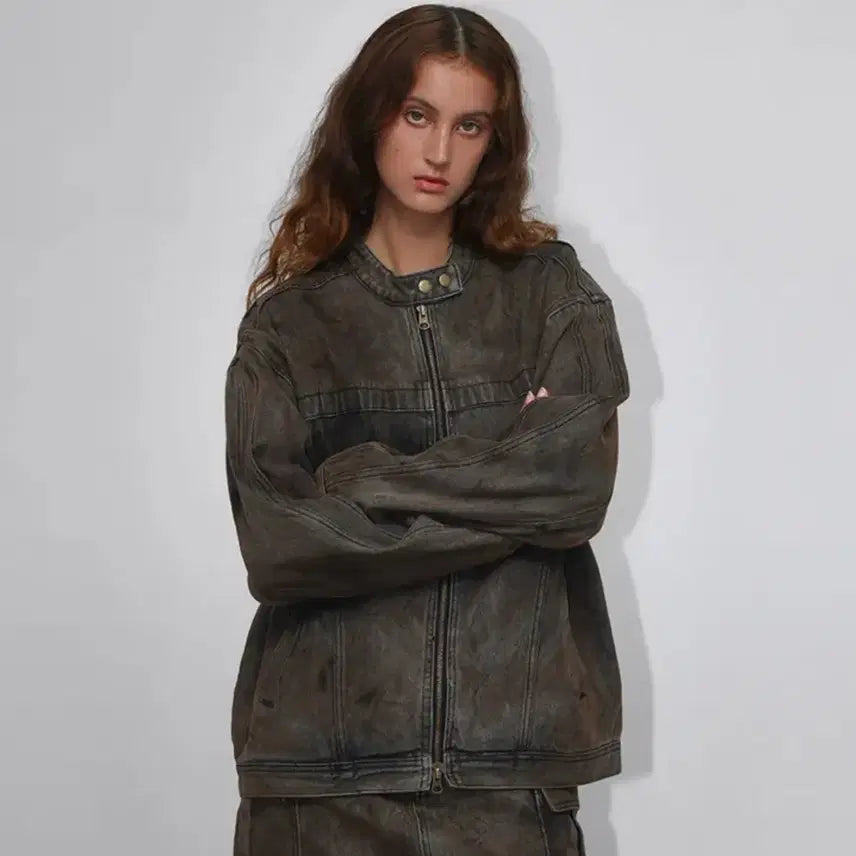 [BUNJANG] Black Up Woody Green Washing Denim Jacket / 블랙업 우디 녹워싱 데님 자켓