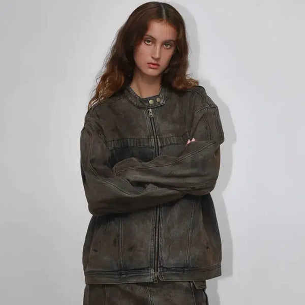 [BUNJANG] Black Up Woody Green Washing Denim Jacket / 블랙업 우디 녹워싱 데님 자켓