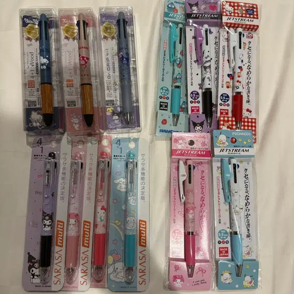 [BUNJANG] Sanrio Dr. Grip Wood Kitty & Kuromi Mechanical Pencil, Jetstream, Sarasa Pens / 산리오 닥터그립 우드 키티 우드 쿠로미 샤프 볼펜 제트스트림 사라사
